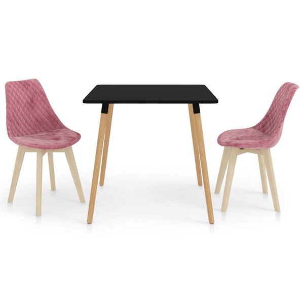 vidaXL Трапезен комплект от 3 части, розов