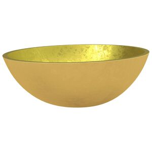 vidaXL Стъклена мивка 50x37x14 см злато