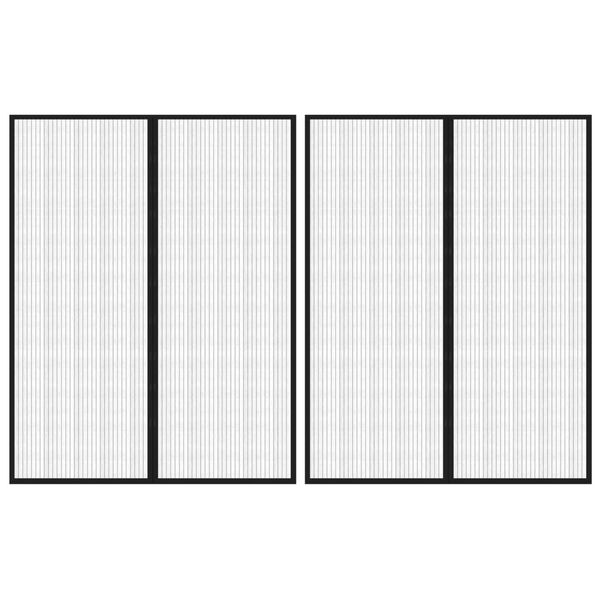 vidaXL Магнитни завеси против насекоми за врата 2 бр черни 230x160 см