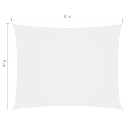 vidaXL Платно-сенник, Оксфорд текстил, правоъгълно, 6x8 м, бяло