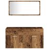 vidaXL Комплект мебели за баня от 4 части старо дърво инженерно дърво