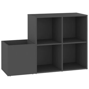 vidaXL Шкаф за обувки за антре, сив, 105x35,5x70 см, инженерно дърво