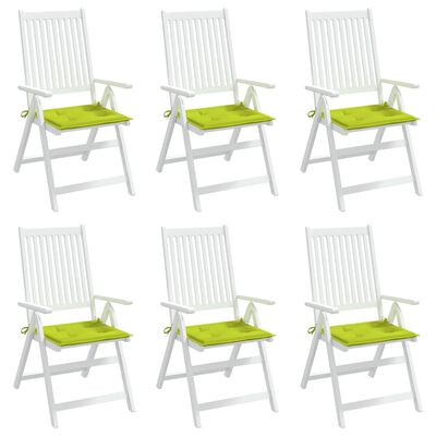 vidaXL Възглавници за столове 6 бр яркозелени 50x50x3 см Оксфорд плат