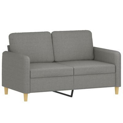 vidaXL 2-местен диван, Тъмносив, 120 см, плат