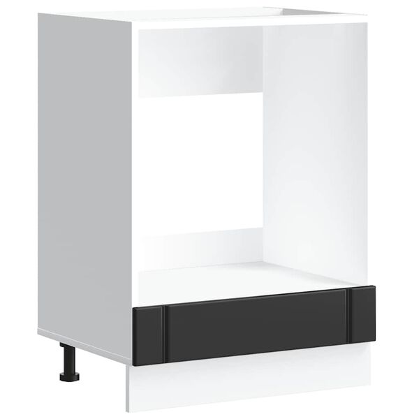 vidaXL Шкаф за фурна, Lucca, черен, инженерно дърво