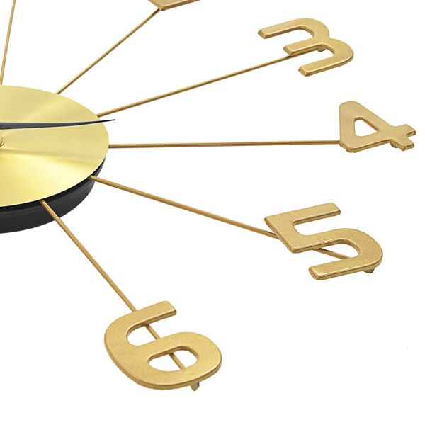 vidaXL Стенен часовник, метал, 50 см, златист