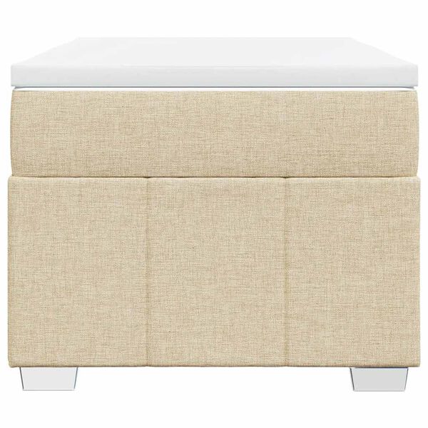 vidaXL Боксспринг легло с матрак, кремаво, 100x200 см, плат