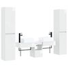 vidaXL Комплект мебели за баня 5 бр. Бял гланц 33 x 34,5 x 160 см