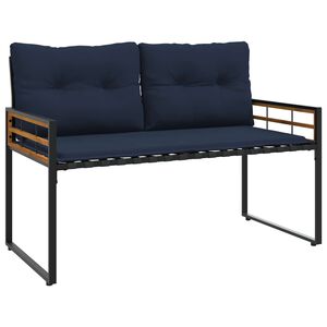 vidaXL Дървена слоеста пейка 114 x 55 x 77 см Нейви Правоъгълна