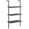 vidaXL Етажерка стълба с 3 рафта черна 64x35x120,5 см