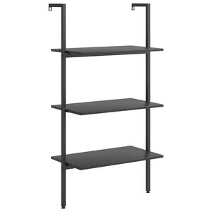 vidaXL Етажерка стълба с 3 рафта черна 64x35x120,5 см