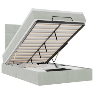 vidaXL Османска легло с матраци, светлосиво, 120x200 см, кадифе