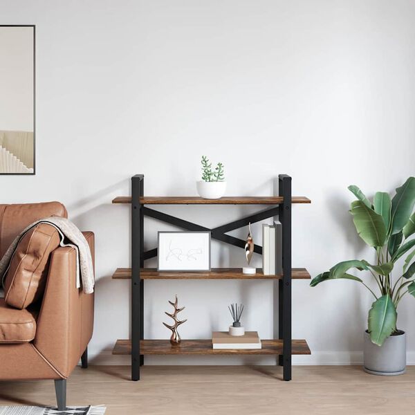 vidaXL Рафт за книги Димян дъб 100 x 33,5 x 102 см Инженерно дърво