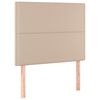 vidaXL Рамка за легло с табла, капучино, 120x200 см, изкуствена кожа