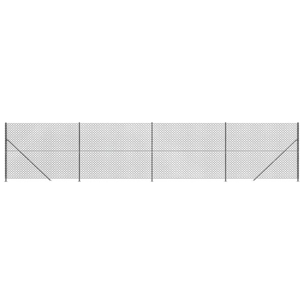 vidaXL Плетена оградна мрежа с фланец, антрацит, 1,6x10 м