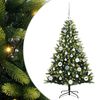 vidaXL Изкуствен коледен дърво с панти 150 LEDs Зелено 120 cm PVC и PE