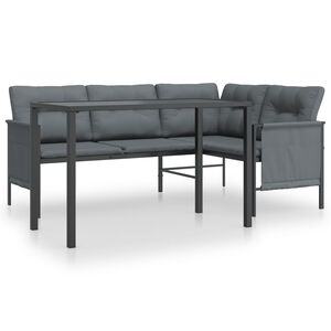 vidaXL Градински трапезен комплект от 2 части, антрацит, стомана