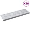 vidaXL Стъпало Правоъгълна 10 pcs Сребрист 60 x 18 см Алуминий
