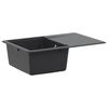 vidaXL Единична мивка за кухня Гранит 67 x 46 x 19 см Графит