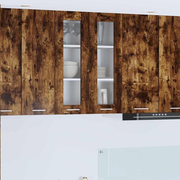 vidaXL Висящ шкаф с врата Димян дъб 60 x 31 x 80 см Инженерно дърво