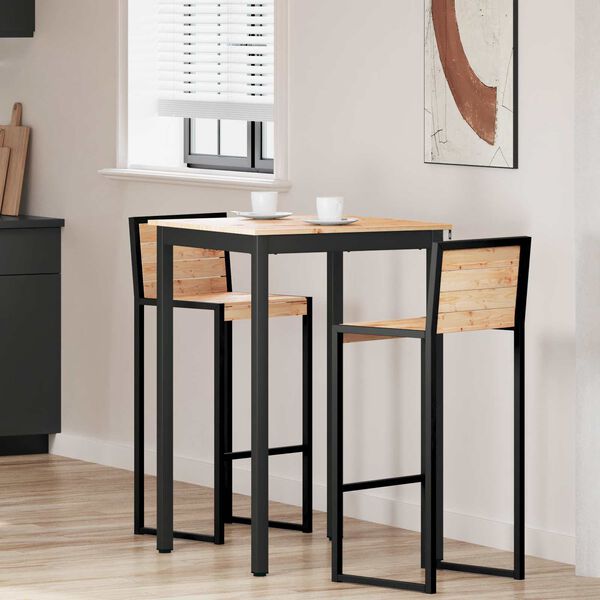 vidaXL Бар маса Естествен 110 x 55 x 105 см Солидно борово дърво