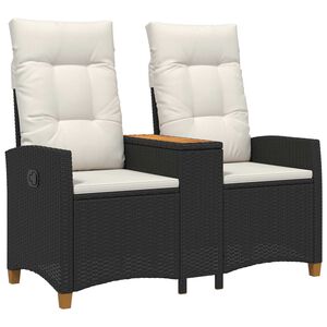 vidaXL Люлееща се пейка с маса 2 -Seater 126 x 65 x 112 см полиратан
