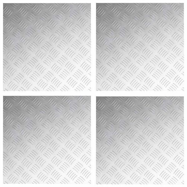 vidaXL Стъпало Квадратна 4 pcs Сребрист 50 x 50 cm Алуминий