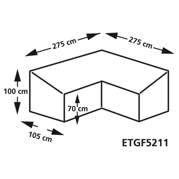 Eurotrail Калъф за ъглов лаундж комплект 275x275x100/70 см сив