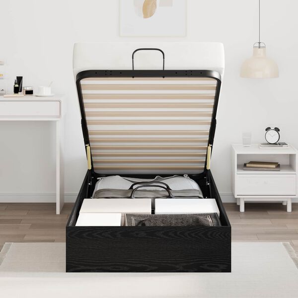 vidaXL Отоманско легло със съхранение Черния дъб 193 x 120 x 25 см ПДЧ