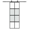 vidaXL Плъзгаща се врата с комплект обков Черно 76x205 cm