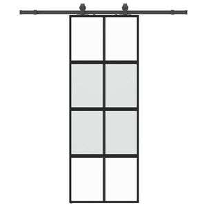 vidaXL Плъзгаща се врата с комплект обков Черно 76x205 cm