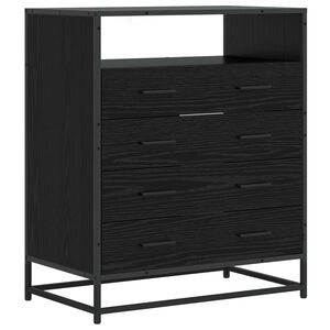 vidaXL Чекмеджетен шкаф 4-Чекмедже Черен дъб 70 x 41 x 83,5 см