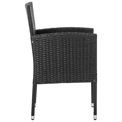 vidaXL Градински столове, 2 бр, полиратан, черни