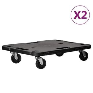 vidaXL Транспортни колички 2 бр черни 58x38x12 см полипропилен