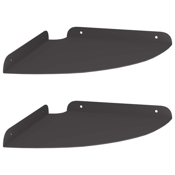 vidaXL Стенен рафт с рафт със съхранение 2 pcs Черно 24 x 24 x 2 см