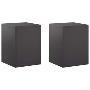 vidaXL Стойка за растения 2 pcs Черно 30 x 30 x 40 cm Стомана
