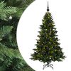 vidaXL Изкуствена коледна елха с топки 120 см 150 LED светодиода