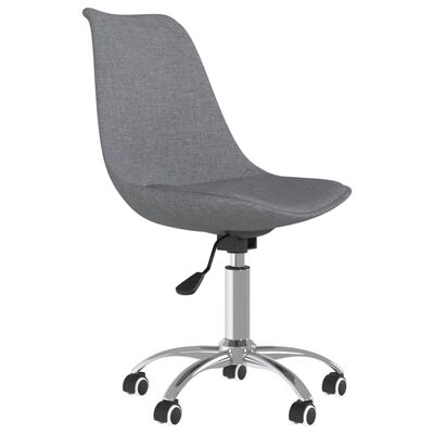 vidaXL Въртящи се трапезни столове, 2 бр, светлосиви, текстил