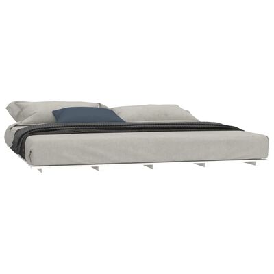vidaXL Рамка за легло, бяла, 160х200 см, бор масив
