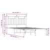 vidaXL Метална рамка за легло с горна табла, бяла, 120x200 см