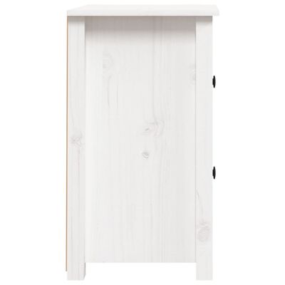 vidaXL Нощно шкафче, бяло, 40x35x61,5 см, борово дърво масив