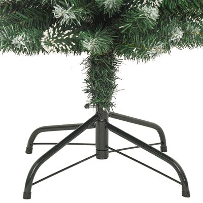 vidaXL Изкуствена тънка коледна елха със стойка, 120 см, PVC