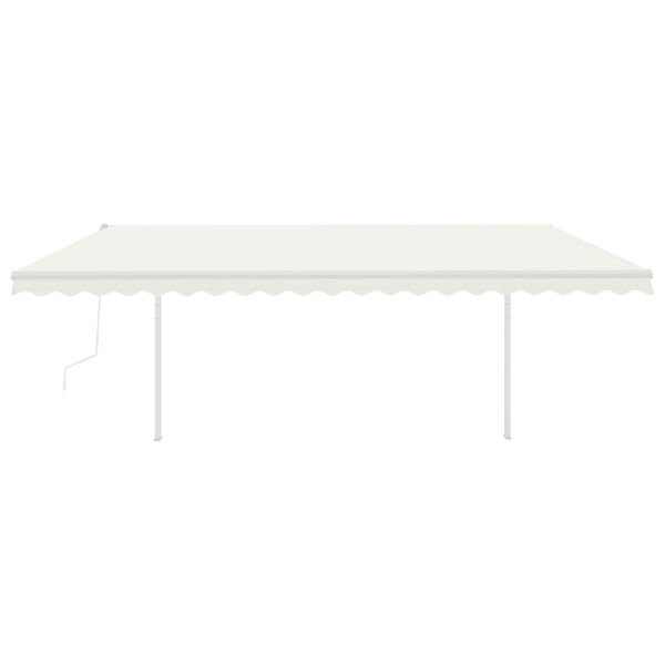 vidaXL Автоматична тента с LED и сензор за вятър, 5x3 м, кремава