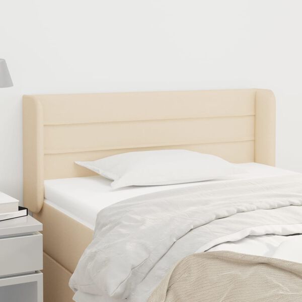 vidaXL Горна табла за легло, кремава, 93x16x78/88 см, плат