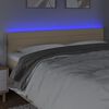 vidaXL LED горна табла за легло, кремава, 160x5x78/88 см, плат