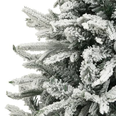 vidaXL Изкуствена елха с LED, топки и флокиран сняг, 180 см, PVC и PE