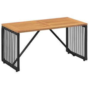 vidaXL Маса за открито Черен и кафяв 80 x 40 x 40 cm полиратан