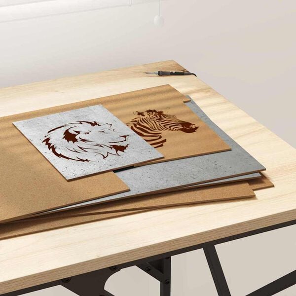 vidaXL Декор панели 50 pcs Циментено сиво 30 x 42 x 0.27 см