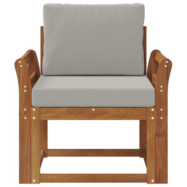 vidaXL Външен диван Солидно акациево дърво и полиестер