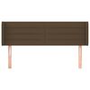 vidaXL Горна табла за легло, тъмнокафява, 147x16x78/88 см, плат